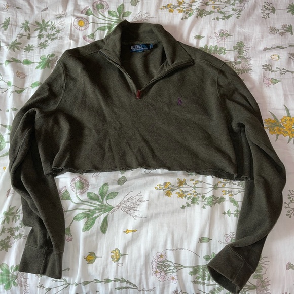 Polo Ralph Lauren Tops - *SOLD* Cropped Polo Quarter Zip